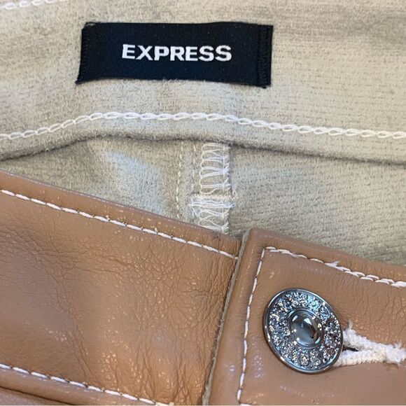 Express Straight Super High Rise Pants Size 2 Tan Color - Picture 6 of 12